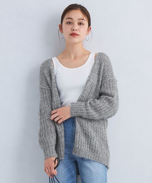 カーディガン 「別注」LOGAN Knitting Mills / クロシェ カーディガン レディース 別注】＜LOGAN knitting mills＞クロシェニット カーディガン