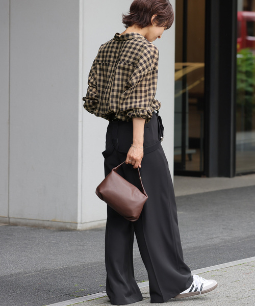 コットンローンチェックオーバーサイズシャツ（シャツ/ブラウス