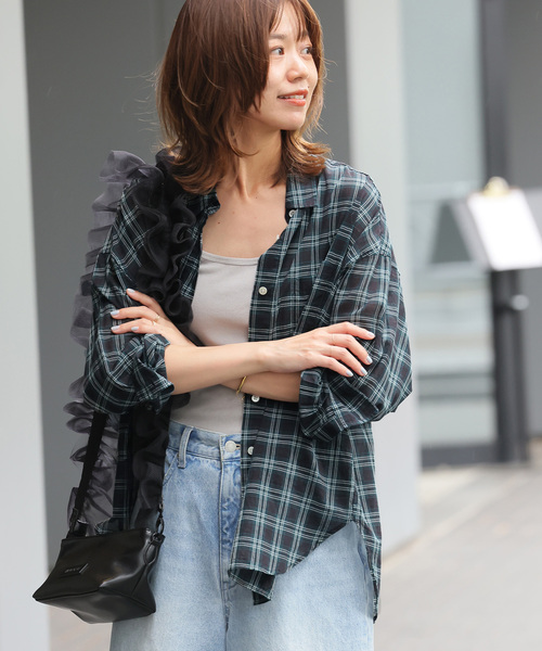 【新品未使用】レリューム ヴィンテージチェックローンシャツ　　　ブルー ジャーナルスタンダード レリューム JOURNAL STANDARD relume