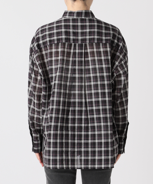 コットンローンチェックオーバーサイズシャツ（シャツ/ブラウス