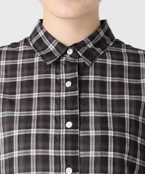 コットンローンチェックオーバーサイズシャツ（シャツ/ブラウス