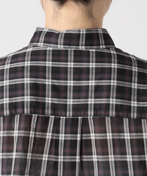 コットンローンチェックオーバーサイズシャツ（シャツ/ブラウス