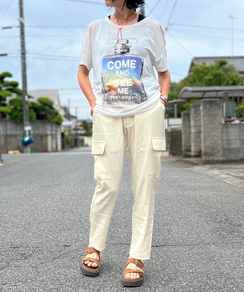 BEATJIVE（ビートジャイブ）の「カーゴパンツ レディース 接触冷感 ジョガーパンツ イージーパンツ ジョガーパンツ 夏（カーゴパンツ・レディース・アイボリー/ブラック/カーキ・MEDIUM/LARGE）」の8枚目の写真