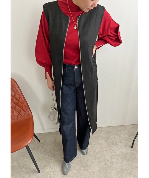 palm RICHE(ポームリシュ)の「前後2WAY スエポンジレ(ジャンパースカート・レディース・ブラック/オリーブ・M)」の11枚目の写真