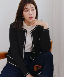 配色ラインカーディガン