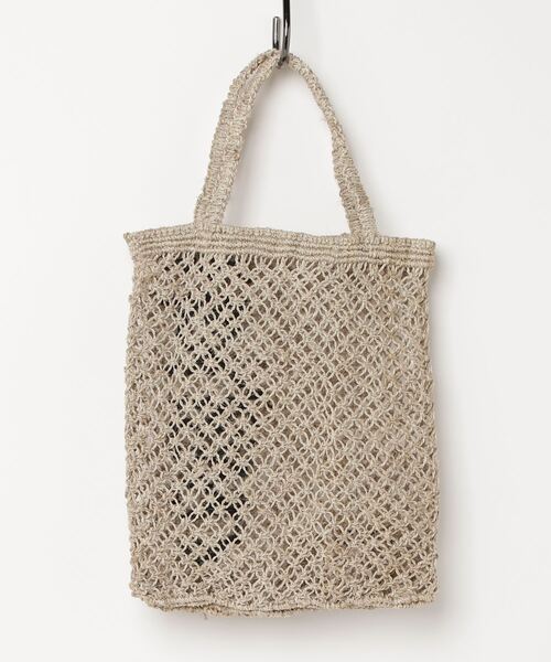 MAISON mou（メゾンムー）の「【SONIA BENGAL/ソニアベンガル】手編みシーグラス・LETTER TOTE（トートバッグ・レディース・ピンク系その他/イエロー/ネイビー/ナチュラル・FREE）」の5枚目の写真