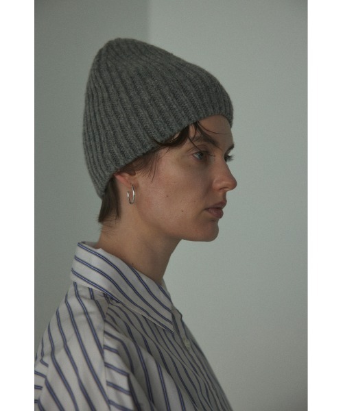 BLACK BY MOUSSY(ブラックバイマウジー)の「knit hat(ニットハット)(ニットキャップ/ビーニー・レディース・ブラック/カーキ/グレー/パープル・FREE)」の21枚目の写真