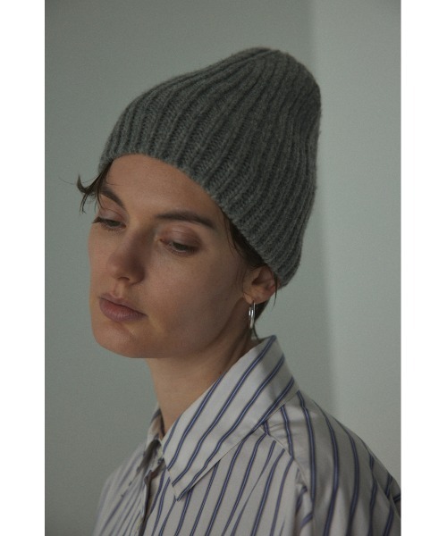 BLACK BY MOUSSY(ブラックバイマウジー)の「knit hat(ニットハット)(ニットキャップ/ビーニー・レディース・ブラック/カーキ/グレー/パープル・FREE)」の20枚目の写真