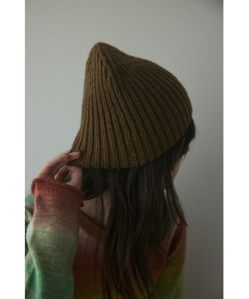 BLACK BY MOUSSY(ブラックバイマウジー)の「knit hat(ニットハット)(ニットキャップ/ビーニー・レディース・ブラック/カーキ/グレー/パープル・FREE)」の16枚目の写真