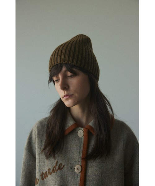 BLACK BY MOUSSY(ブラックバイマウジー)の「knit hat(ニットハット)(ニットキャップ/ビーニー・レディース・ブラック/カーキ/グレー/パープル・FREE)」の14枚目の写真