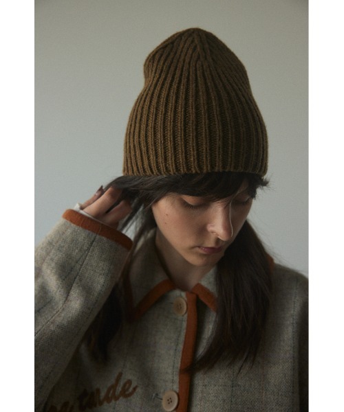 BLACK BY MOUSSY(ブラックバイマウジー)の「knit hat(ニットハット)(ニットキャップ/ビーニー・レディース・ブラック/カーキ/グレー/パープル・FREE)」の13枚目の写真