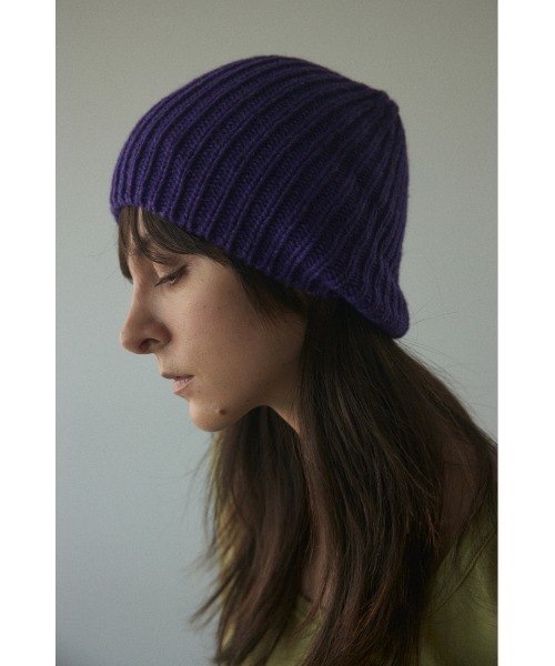 BLACK BY MOUSSY(ブラックバイマウジー)の「knit hat(ニットハット)(ニットキャップ/ビーニー・レディース・ブラック/カーキ/グレー/パープル・FREE)」の11枚目の写真