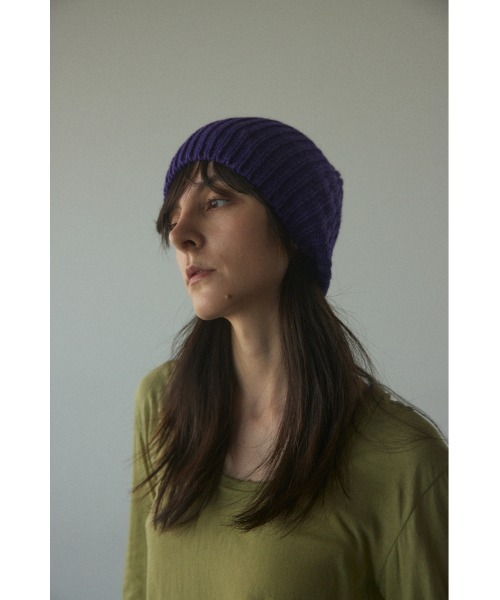 BLACK BY MOUSSY(ブラックバイマウジー)の「knit hat(ニットハット)(ニットキャップ/ビーニー・レディース・ブラック/カーキ/グレー/パープル・FREE)」の10枚目の写真