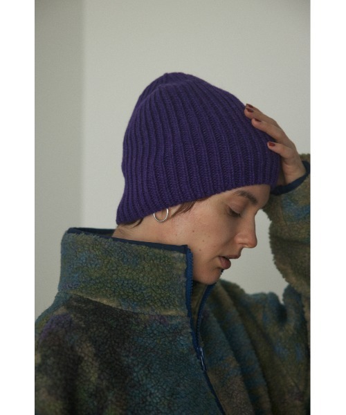 BLACK BY MOUSSY(ブラックバイマウジー)の「knit hat(ニットハット)(ニットキャップ/ビーニー・レディース・ブラック/カーキ/グレー/パープル・FREE)」の6枚目の写真