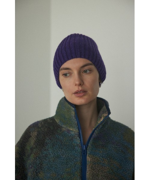 BLACK BY MOUSSY(ブラックバイマウジー)の「knit hat(ニットハット)(ニットキャップ/ビーニー・レディース・ブラック/カーキ/グレー/パープル・FREE)」の5枚目の写真