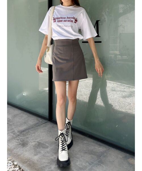 EVRIS(エヴリス)の「【WEB限定】レースビスチェSETTシャツ(Tシャツ/カットソー・レディース・グレー/ホワイト・FREE)」の6枚目の写真