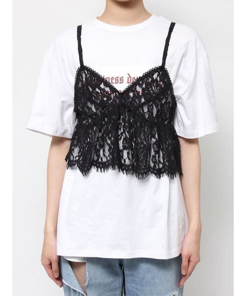 EVRIS(エヴリス)の「【WEB限定】レースビスチェSETTシャツ(Tシャツ/カットソー・レディース・グレー/ホワイト・FREE)」の16枚目の写真