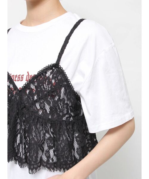 EVRIS(エヴリス)の「【WEB限定】レースビスチェSETTシャツ(Tシャツ/カットソー・レディース・グレー/ホワイト・FREE)」の20枚目の写真
