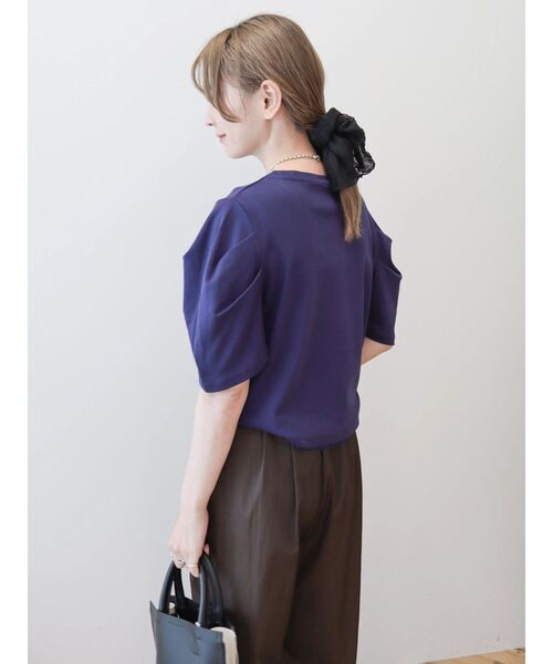 AMERICAN HOLIC（アメリカンホリック）の「接触冷感タックスリーブ5分袖カットプルオーバー（Tシャツ/カットソー・レディース・オフホワイト/ブラック/パープル・M/L）」の17枚目の写真