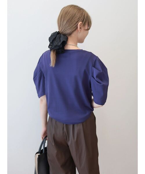 AMERICAN HOLIC（アメリカンホリック）の「接触冷感タックスリーブ5分袖カットプルオーバー（Tシャツ/カットソー・レディース・オフホワイト/ブラック/パープル・M/L）」の18枚目の写真