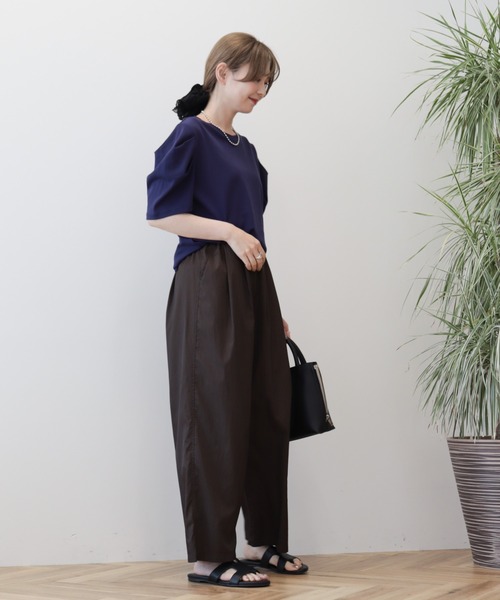 AMERICAN HOLIC（アメリカンホリック）の「接触冷感タックスリーブ5分袖カットプルオーバー（Tシャツ/カットソー・レディース・オフホワイト/ブラック/パープル・M/L）」の12枚目の写真