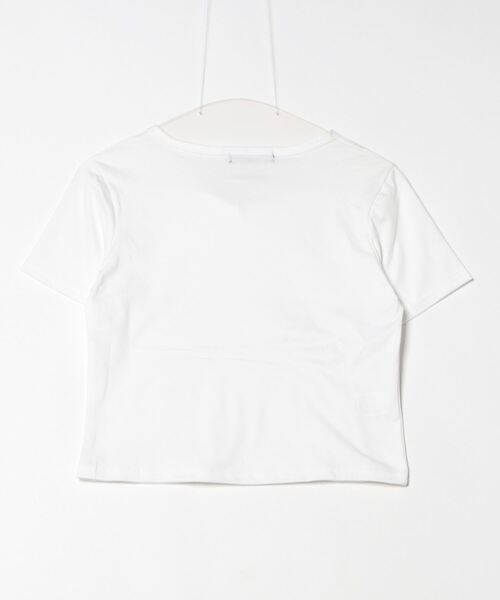 FREE STYLISTS（フリー スタイリスト）の「スリットネック  ショート丈Tシャツ（Tシャツ/カットソー・レディース・グレー/ブラック/ホワイト・L/M/XL）」の4枚目の写真