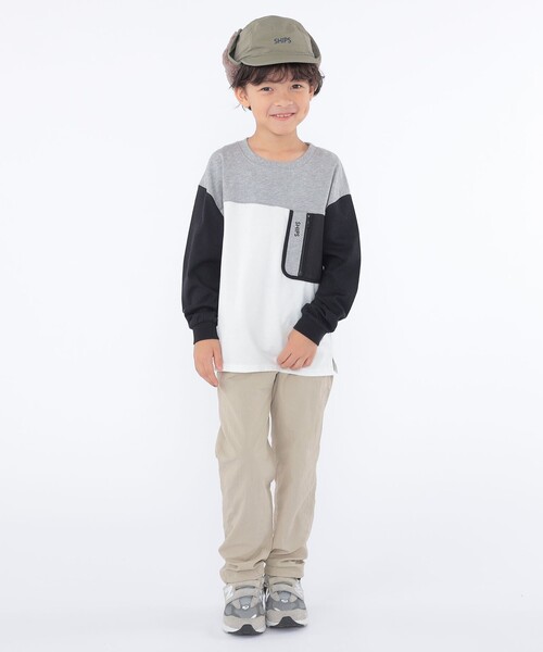 SHIPS（シップス）の「SHIPS KIDS:100～130cm /〈接触冷感/UVカット〉長袖 TEE（Tシャツ/カットソー・キッズ・オフホワイト/グレー・100/110/120/130）」の5枚目の写真