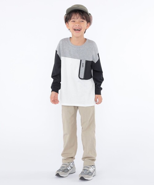 SHIPS（シップス）の「SHIPS KIDS:100～130cm /〈接触冷感/UVカット〉長袖 TEE（Tシャツ/カットソー・キッズ・オフホワイト/グレー・100/110/120/130）」の7枚目の写真