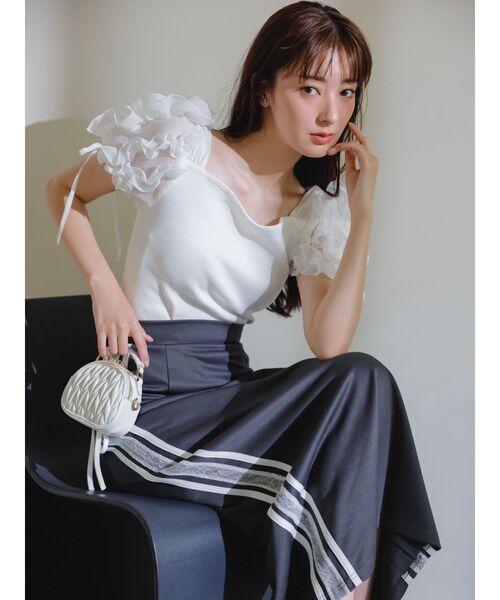 新品！dazzlin サイドレースリボントラックスカート サイドオープンカーゴワイドパンツⅡ[品番：MKSW0059826
