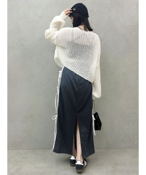 dazzlin（ダズリン）の「サイドレースリボントラックスカート（スカート・レディース・パープル/オフホワイト/チャコールグレー・SMALL/MEDIUM）」の16枚目の写真