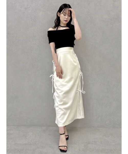 dazzlin（ダズリン）の「サイドレースリボントラックスカート（スカート・レディース・パープル/オフホワイト/チャコールグレー・SMALL/MEDIUM）」の22枚目の写真