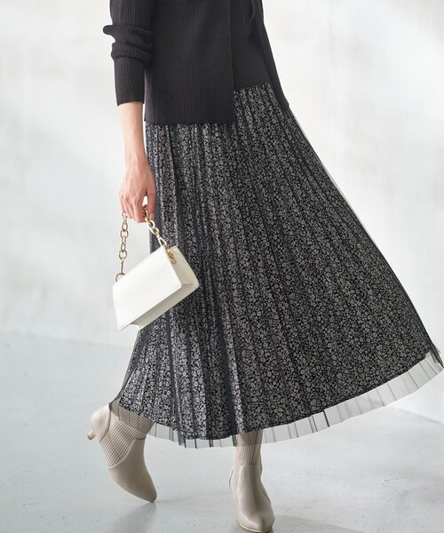 【セール】【洗える】チュールレイヤードプリーツ スカート（スカート）｜any SiS（エニィスィス）