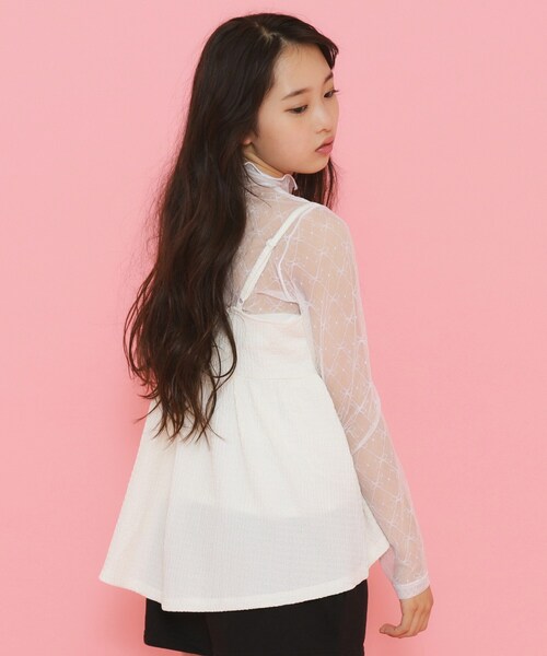 PINK-latte（ピンクラテ）の「【セットアイテム】リボンシアートップス