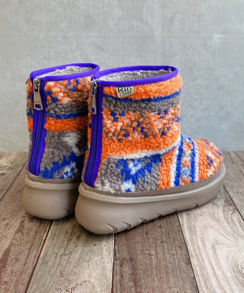 Rin clover（リンクローバー）の「厚底 モコモコあたたか バックファスナー ショートブーツ（ブーツ・レディース・ブラウン/カーキ・S/M/L/LL）」の9枚目の写真