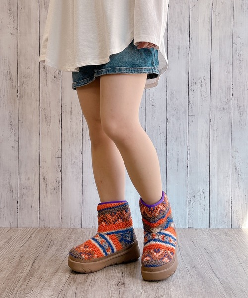 Rin clover（リンクローバー）の「厚底 モコモコあたたか バックファスナー ショートブーツ（ブーツ・レディース・ブラウン/カーキ・S/M/L/LL）」の6枚目の写真