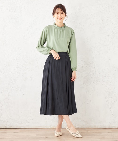 Petit Honfleur(プチオンフルール)の「★春ブラウス★レースリーブプルオーバー(Tシャツ/カットソー・レディース・グリーン/アイボリー/ネイビー・L/M)」の8枚目の写真