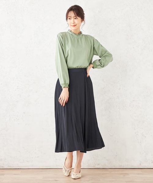Petit Honfleur(プチオンフルール)の「★春ブラウス★レースリーブプルオーバー(Tシャツ/カットソー・レディース・グリーン/アイボリー/ネイビー・L/M)」の9枚目の写真