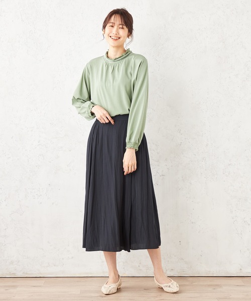 Petit Honfleur(プチオンフルール)の「★春ブラウス★レースリーブプルオーバー(Tシャツ/カットソー・レディース・グリーン/アイボリー/ネイビー・L/M)」の10枚目の写真