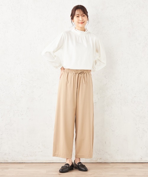 Petit Honfleur(プチオンフルール)の「★春ブラウス★レースリーブプルオーバー(Tシャツ/カットソー・レディース・グリーン/アイボリー/ネイビー・L/M)」の4枚目の写真