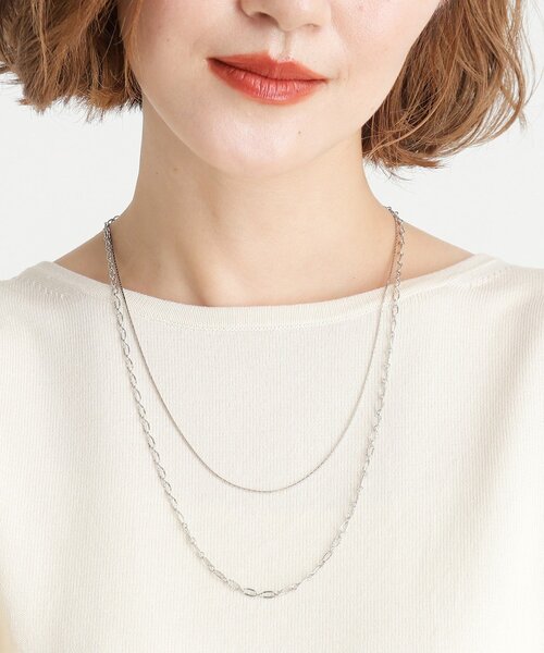 grove（グローブ）の「◆デザインチェーン2連ネックレス（ネックレス・レディース・シルバー系/ゴールド/シルバー・00）」の5枚目の写真