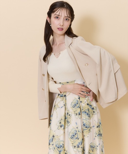 SWINGLE(スウィングル)の「麻調マルチボタンジャケット(テーラードジャケット・レディース・ブラウン/ベージュ/ネイビー・SMALL/MEDIUM)」の9枚目の写真