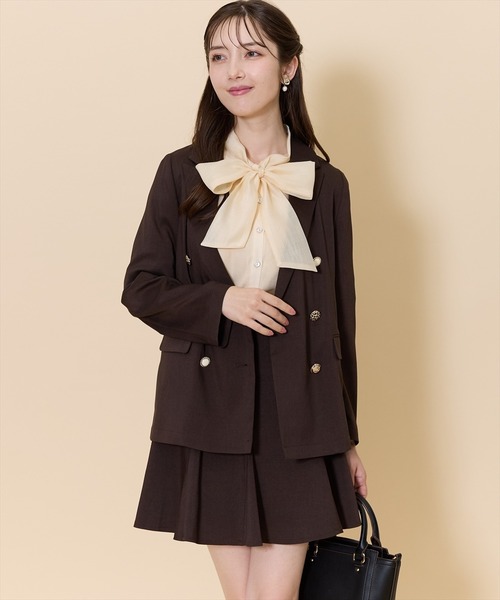 SWINGLE(スウィングル)の「麻調マルチボタンジャケット(テーラードジャケット・レディース・ブラウン/ベージュ/ネイビー・SMALL/MEDIUM)」の5枚目の写真