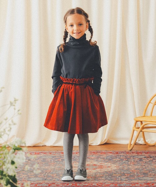 こども ビームス（コドモビームス）の「コーデュロイ ショーツ イン スカート 2024（100～140cm）（スカート・キッズ・ブルー系その他4/レッド系その他7・110/100/140/130/120）」の4枚目の写真