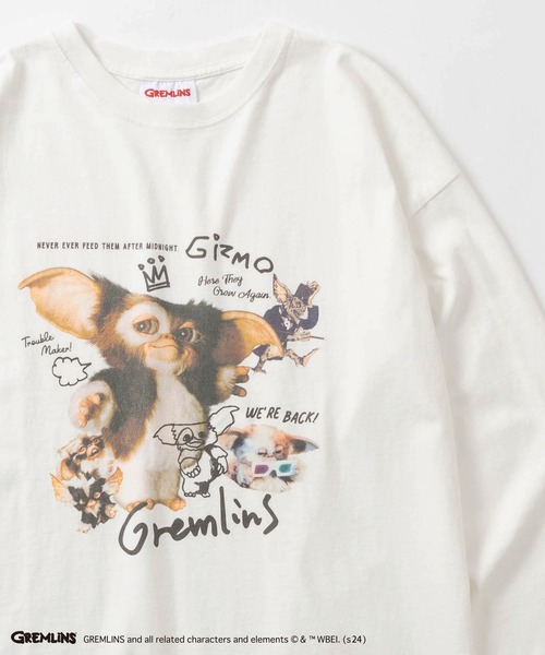 make a ray!(メイク ア レイ!)の「【GREMLINS/グレムリン】ワンポイントロゴ&ロックテイスト ギズモイラストデザイン ヘビーオンス ロングスリーブTシャツ/ラグランスリーブ(Tシャツ/カットソー・メンズ・ブラック/ライトブルー/ホワイト×ブラック/グレー×サックスブルー/ブラック×ホワイト/ホワイト・XL/L/M)」の10枚目の写真
