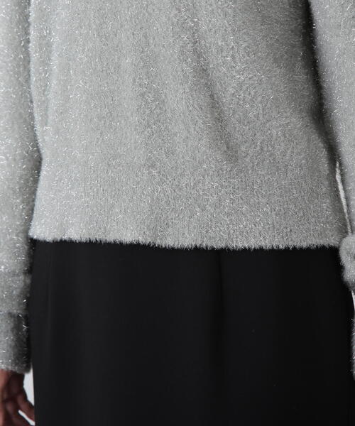 N.（N. Natural Beauty Basic）（エヌエヌナチュラルビューティーベーシック）の「◆ラメフェザービスチェニットセット（ニット/セーター・レディース・コーラルピンク/グレー/ネイビー・MEDIUM）」の7枚目の写真