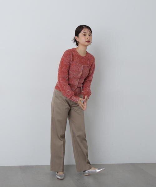 N.（N. Natural Beauty Basic）（エヌエヌナチュラルビューティーベーシック）の「◆ラメフェザービスチェニットセット（ニット/セーター・レディース・コーラルピンク/グレー/ネイビー・MEDIUM）」の11枚目の写真