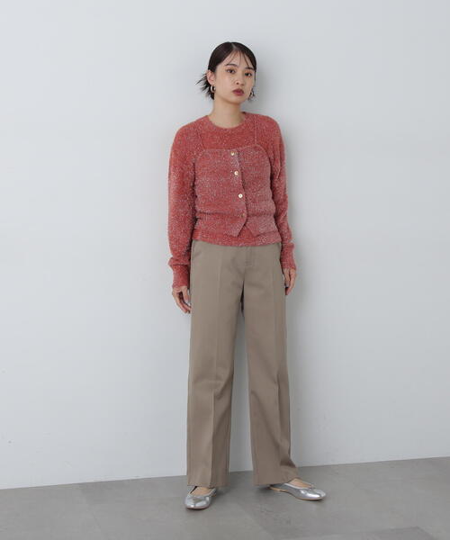 N.（N. Natural Beauty Basic）（エヌエヌナチュラルビューティーベーシック）の「◆ラメフェザービスチェニットセット（ニット/セーター・レディース・コーラルピンク/グレー/ネイビー・MEDIUM）」の12枚目の写真