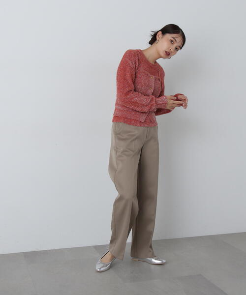 N.（N. Natural Beauty Basic）（エヌエヌナチュラルビューティーベーシック）の「◆ラメフェザービスチェニットセット（ニット/セーター・レディース・コーラルピンク/グレー/ネイビー・MEDIUM）」の14枚目の写真