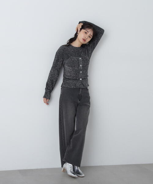 N.（N. Natural Beauty Basic）（エヌエヌナチュラルビューティーベーシック）の「◆ラメフェザービスチェニットセット（ニット/セーター・レディース・コーラルピンク/グレー/ネイビー・MEDIUM）」の22枚目の写真