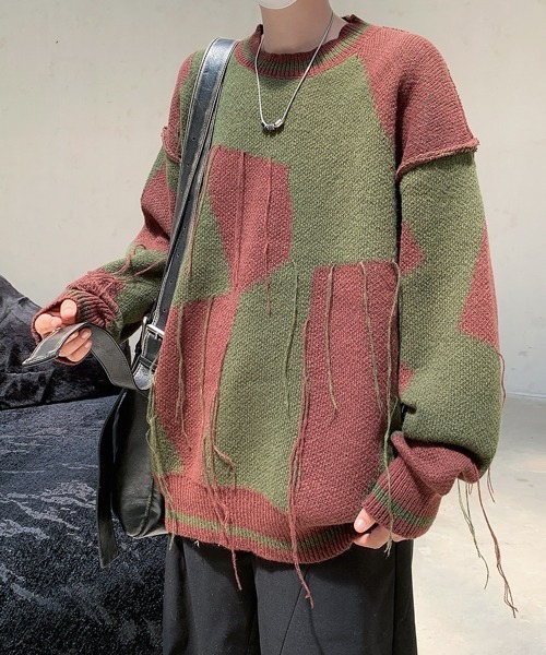 【セール】【FVLMEN】switching remake knit pullover/切替 リメイク ニット プルオーバー（ニット/セーター）｜FVLMEN（フルメン） 6,526円